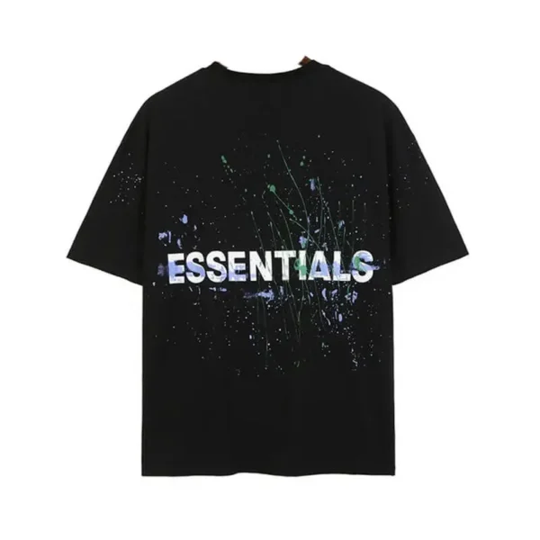 Essentials Black T-Shirt Funny Flowers