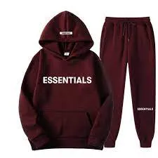 Maroon Fear Of God Essentials Tracksuit